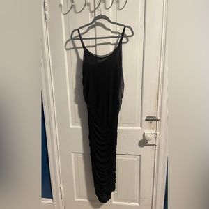 BLUE LEOPARD Black Ruched Midi Mermaid Dress in Women’s size 1XL